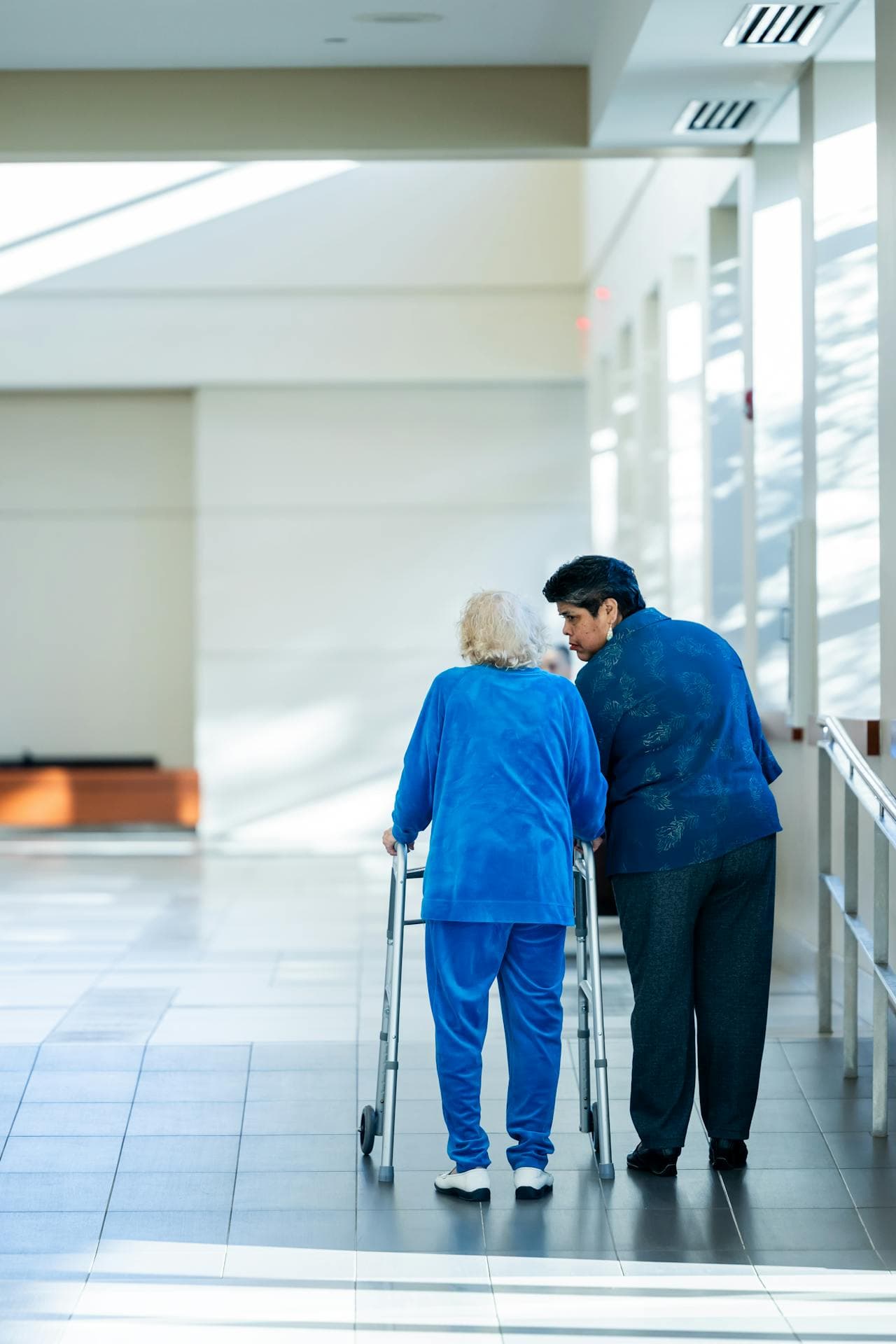 Caregiver helping a patient